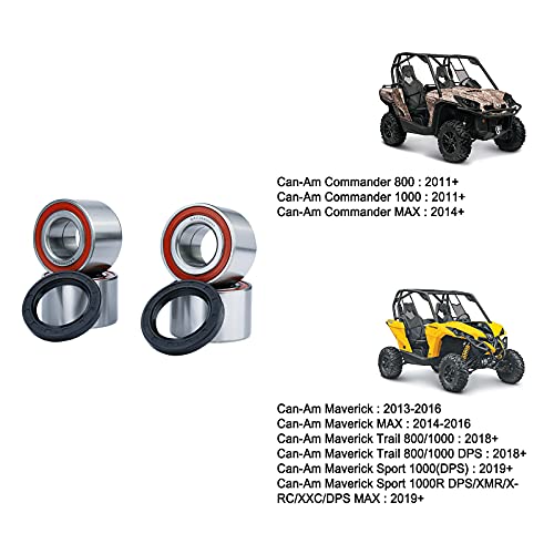 MINSTAR Heavy Duty Wheel Bearing Compatible with Can-Am Defender/Commander/Maverick/Outlander/Renegade Replaces # 293350040, 705400088, 293350118, Front Wheel Shaft Seal (2 Pcs) #293250246 - Image 2