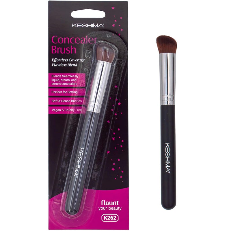 Keshima Angled Concealer Brush by Keshima - Under-Eye Concealing, Contouring & Setting, Seamless Streak-Free Finish - Works with Liquid, Cream & Powder - Soft, Dense Synthetic Bristles - Image 1