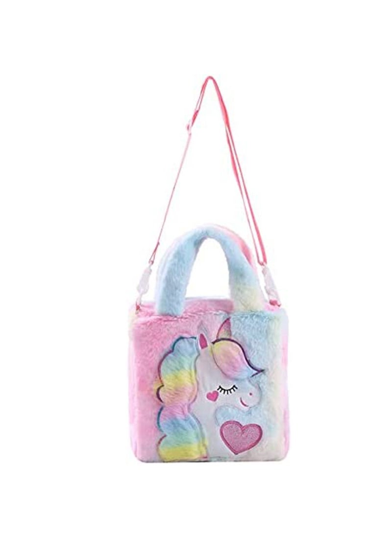 Colorful Unicorn Crossbody Bag for Kids - Plush Toddler Tote with Adjustable Strap, Perfect Birthday Gift for Girls Aged 1-6, Large Capacity - Image 4
