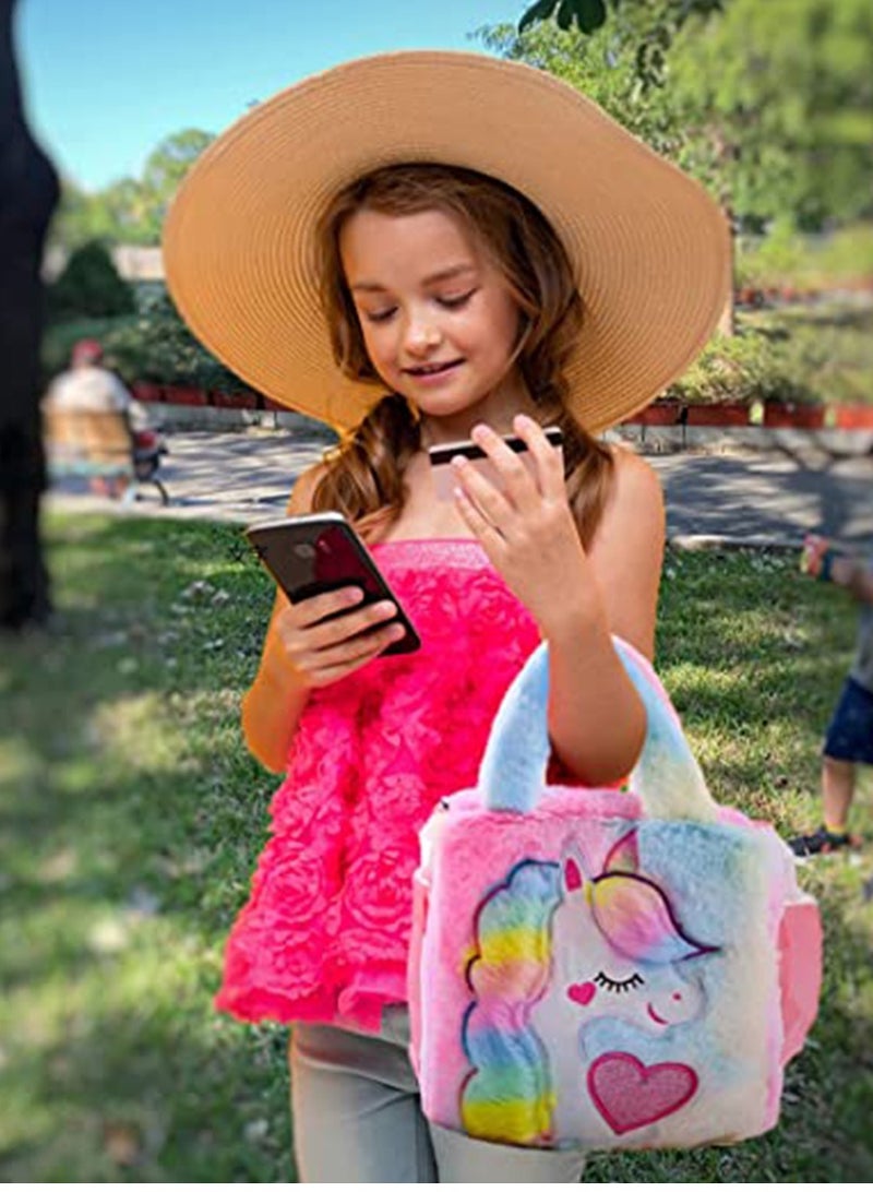 Colorful Unicorn Crossbody Bag for Kids - Plush Toddler Tote with Adjustable Strap, Perfect Birthday Gift for Girls Aged 1-6, Large Capacity - Image 5