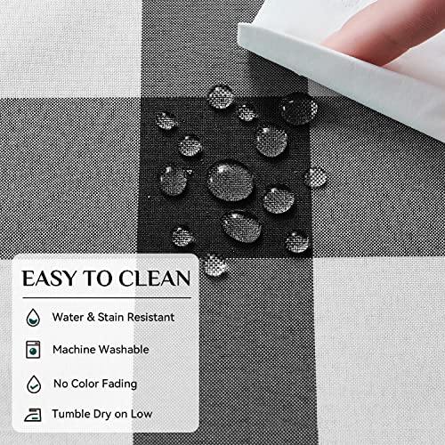 Softalker Gingham Checkered Rectangle Tablecloth - Waterproof Buffalo Plaid Table Cloth Stain Resistant Washable Table Cover for Picnic/Camping/Outdoor - Black and White, 60 x 84 Inch - Image 4