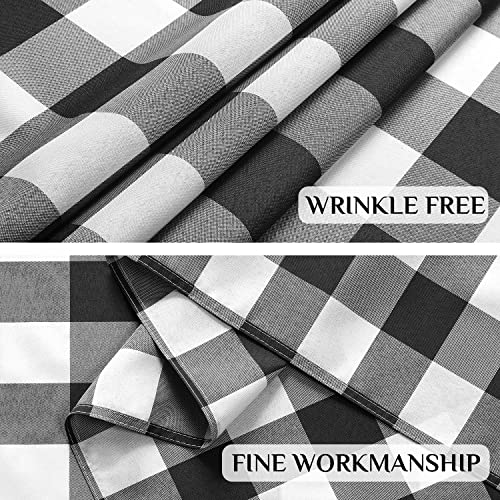 Softalker Gingham Checkered Rectangle Tablecloth - Waterproof Buffalo Plaid Table Cloth Stain Resistant Washable Table Cover for Picnic/Camping/Outdoor - Black and White, 60 x 84 Inch - Image 5