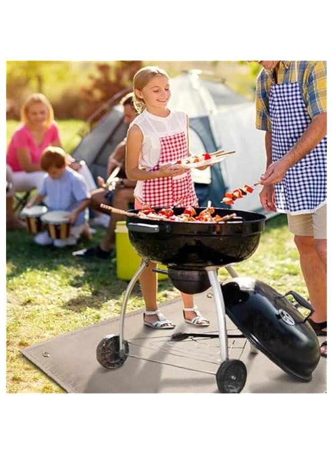 بساط لحفرة النار مقاس 39 انش × 39 انش - بساط شواء مقاوم للحريق لعزل سطح الخشب، بساط مقاوم للحرارة للتخييم والشواء لحماية الحديقة الداخلية والخارجية - Image 2