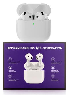 Urjwan Earbuds 4th Gen - High-Quality Audio, Clear Microphone, Noise Cancellation, Type-C & Wireless Charging, 2 Bonus Cases  - Image 1