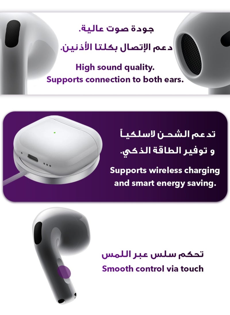 Urjwan - Earbuds 4th Gen - High-Quality Audio, Clear Microphone, Noise Cancellation, Type-C & Wireless Charging, 2 Bonus Cases - Image 1
