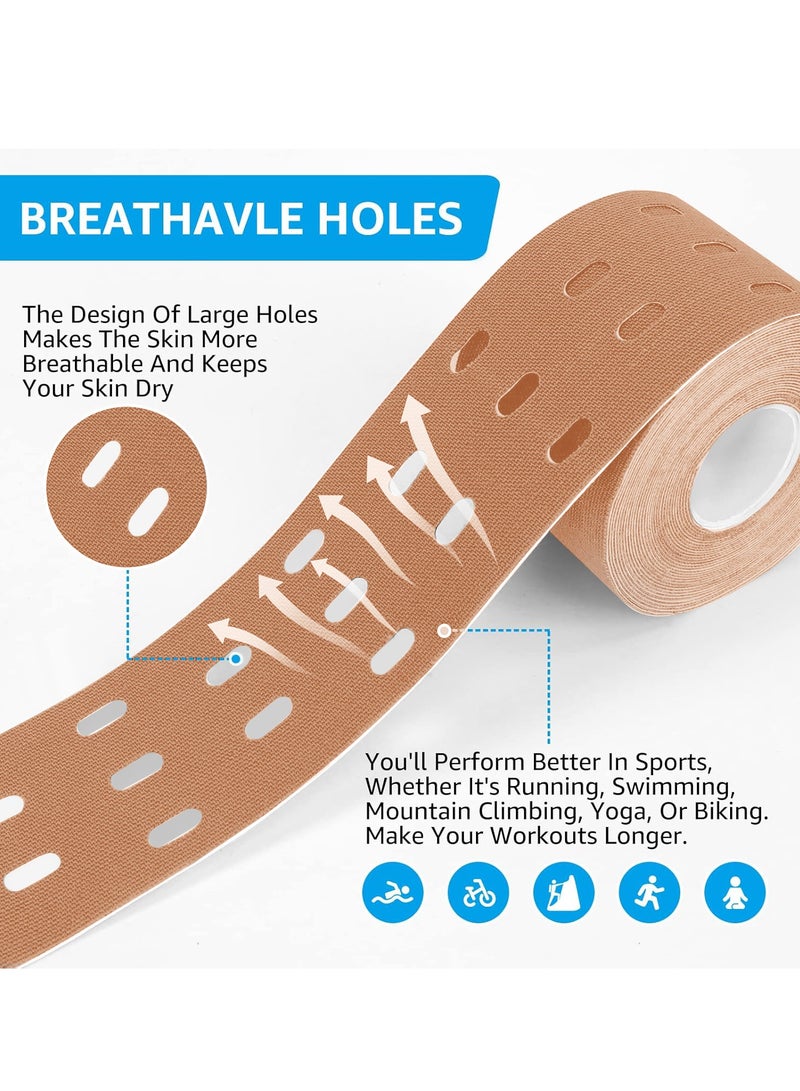 فلاي رود شريط علم الحركة، لفة واحدة من شريط رياضي قطني مسامي بطول 5 أمتار لعلاج آلام الكاحل والركبة والمرفق والكتف، (الجلد) - Image 2