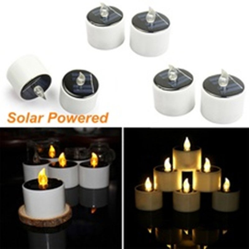 6Pcs Outdoor Solar Candles Realistic and Bright Flameless Tea Lights for Camping Wedding Birthday Home Window Yard Decor - Image 3