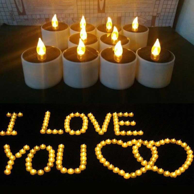 6Pcs Outdoor Solar Candles Realistic and Bright Flameless Tea Lights for Camping Wedding Birthday Home Window Yard Decor - Image 2