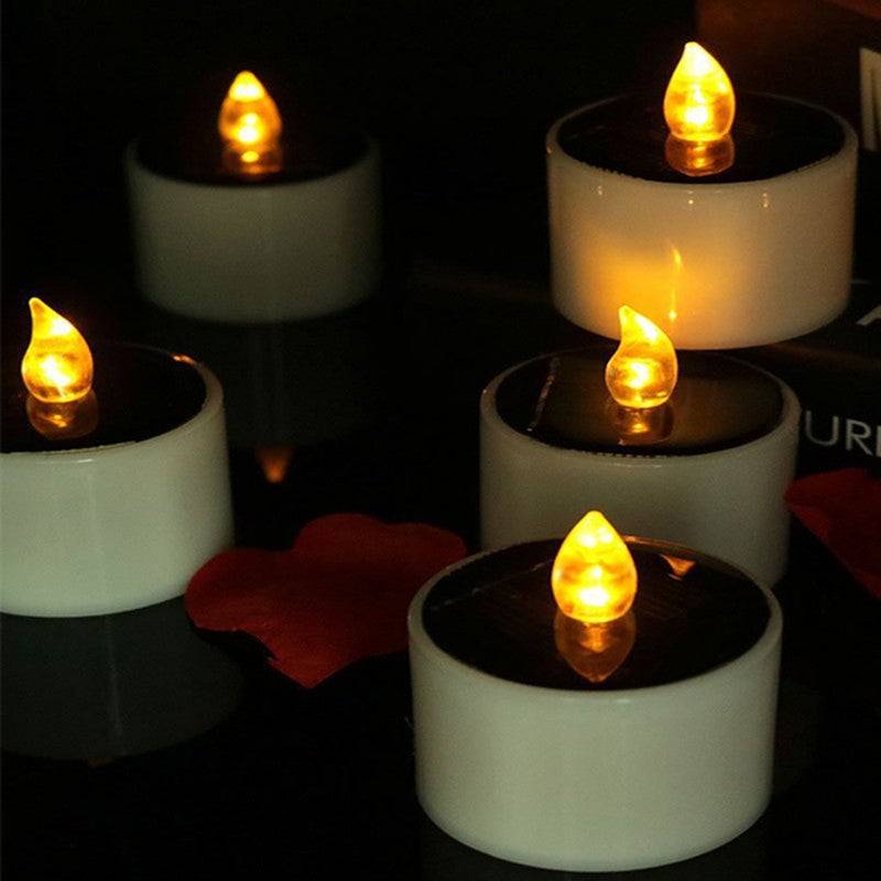 6Pcs Outdoor Solar Candles Realistic and Bright Flameless Tea Lights for Camping Wedding Birthday Home Window Yard Decor - Image 4