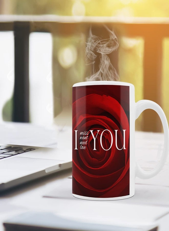 كوب قهوة مطبوع عليه عبارة "أفتقدك" من كاميري بازار، مع ميدالية مفاتيح وهدية عيد ميلاد للزوج أو الزوجة، له أو لها، وللطالب أو المعلم، للرجال والنساء - Image 2