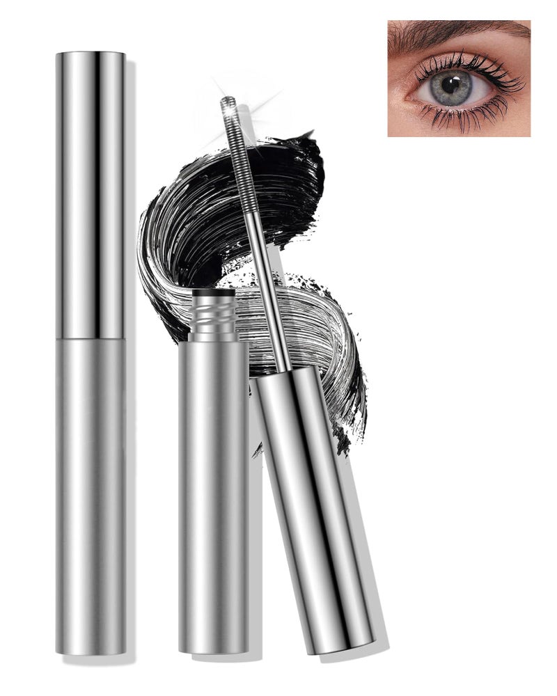 Lestpola Washable Metal Rod Mascara, Black Waterproof Tube Mascara Volume and Length,3D Skinny Curling Iron Wand,Long Lasting Smudge-Proof Non Clumping Lengthening Fiber Lash MÃ¡scara Makeup for Women - Image 1