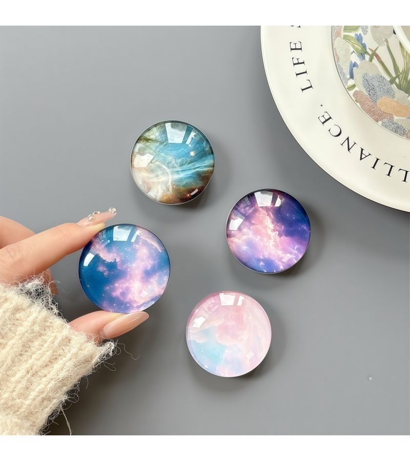Dark Blue Starry Sky Air Balloon Phone Holder Retractable Desktop Stand Gift - Image 2