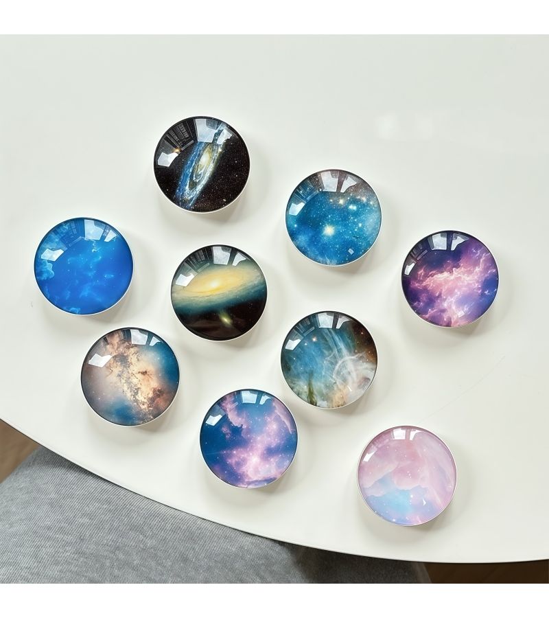 Dark Blue Starry Sky Air Balloon Phone Holder Retractable Desktop Stand Gift - Image 4