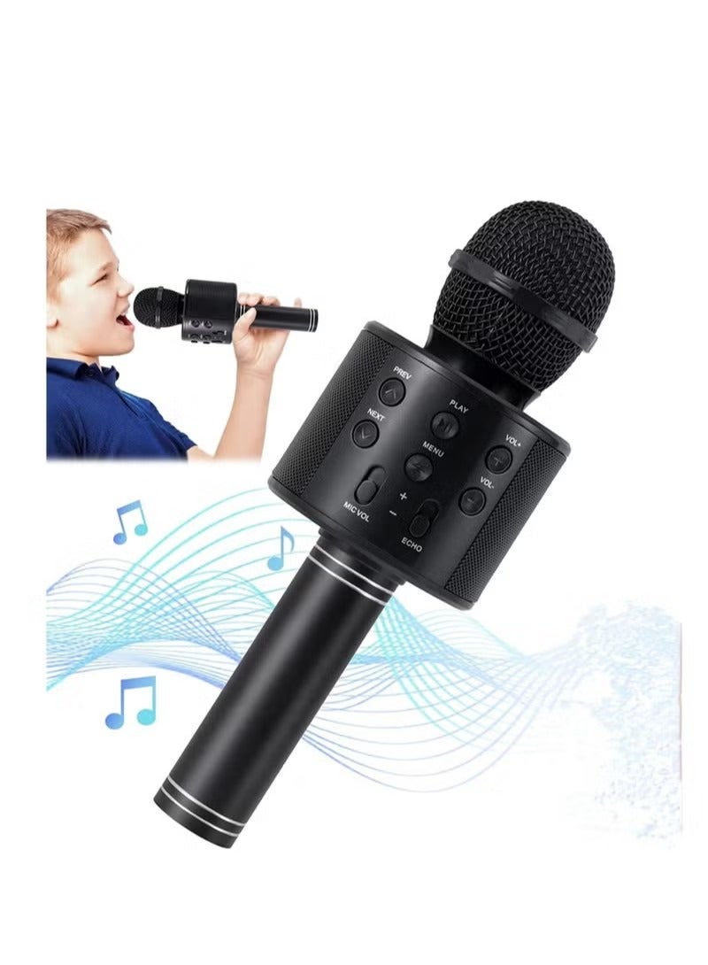 oem Wireless Bluetooth Karaoke Microphone for Kids, 3-in-1 Portable Handheld Singing Karaoke Mic Speaker Machine, Fun Toys for 4-15 Year Old Boys Girls Home Party Birthday, Black - Image 1