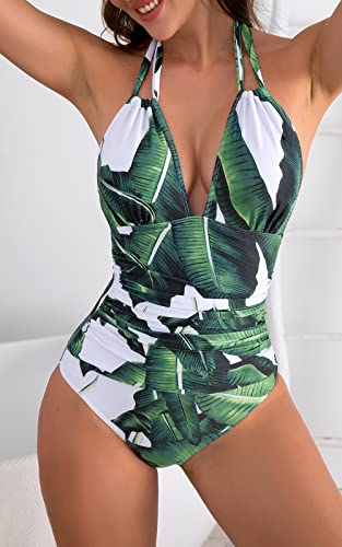 B2prity Women's Slimming One Piece Swimsuits Tummy Control Bathing Suit Halter Swimwear for Big Busted Curvy Woman - Image 2