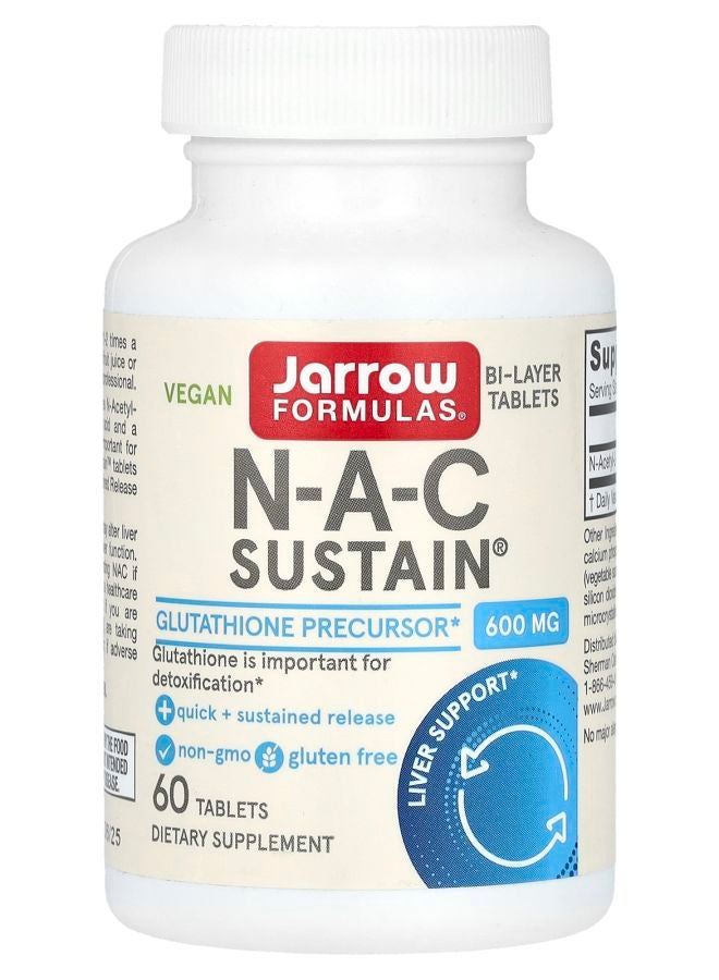 jarrow formulas Vegan N-A-C Sustain 600 mg 60 Tablets