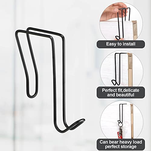Oudain خطاطيف سلكية لجدول العمل 8 قطع لتعليق المعاطف على لوحة الجدران (أسود) - Image 4