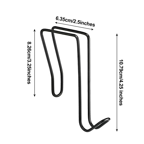 Oudain خطاطيف سلكية لجدول العمل 8 قطع لتعليق المعاطف على لوحة الجدران (أسود) - Image 2