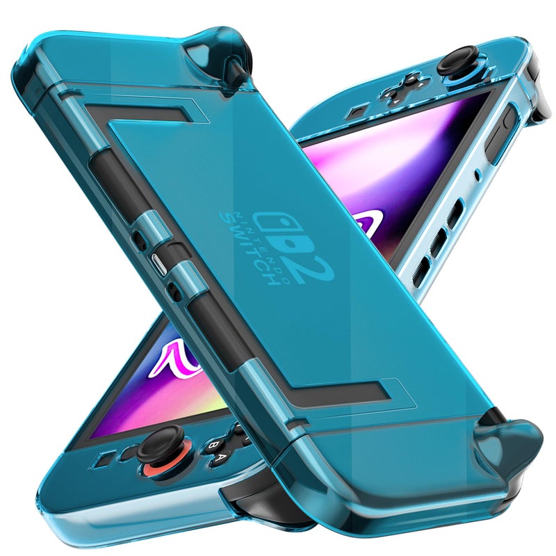 FANPL [Improved Easy Dockable Version] Clear Blue Case for Nintendo Switch 2, FANPL Protective Cover for Switch 2 and JoyCon Controller - Strong and Durable, Not Easy to Fall Off - Image 1