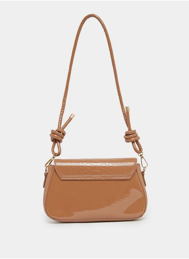 Styli Textured Shoulder Bag with Magnetic Closure