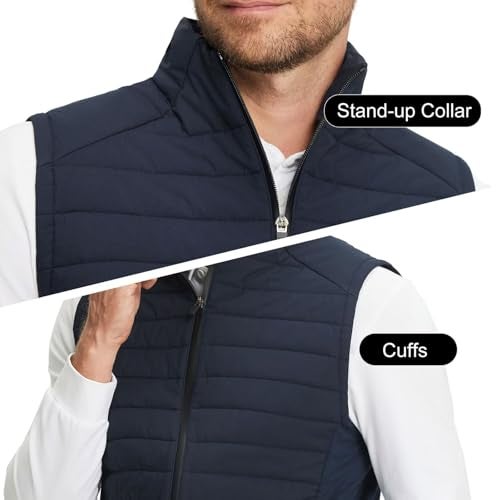M MAELREG Puffer Vest Men Lightweight Sleeveless Jacket Full Zip Mens Winter Vest Outerwear for Hiking Running Golf - Image 5
