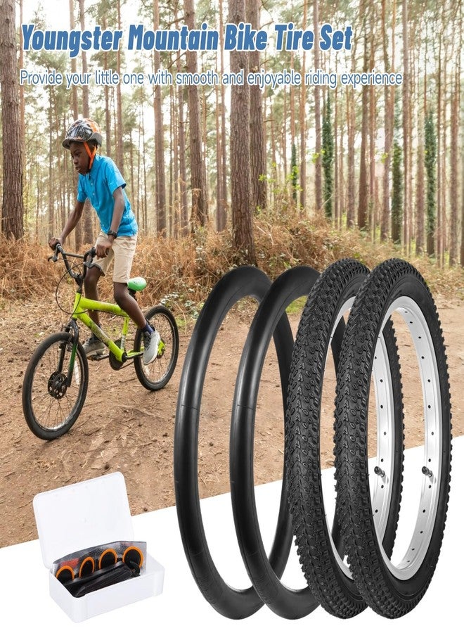 yeesport 16 Inch Bike Tire, 2 Pack 16x2.125 Bike Tires and 16 Inch Bike Tubes with Repair Kit, 16Inch Tire Kids Bike Tires MTB Tires, Shock Absorption MTB Bicycle Tires with AV Valve - Image 2