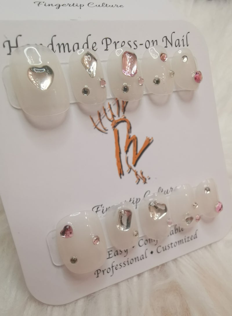 Binzo Beauty Handmade Press On Nails, 10pcs, Nails Art , Acrylic Nails, False Nails, Luxury Collection, Luxury Nails Arts, New Accessories， Wedding Nails，Party Nails. - Image 2