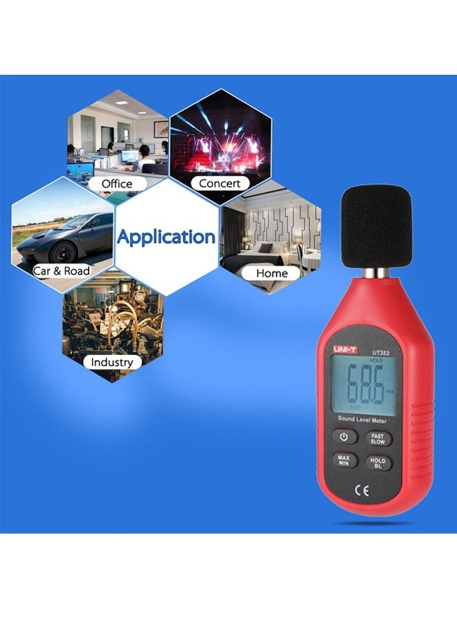 Decibel Meter,Sound Decibel Meter,UT353 Mini LCD Display Digital Sound Level Meter Noise Measuring Instrument Decibel Monitoring Tester 30-130dB - Image 5