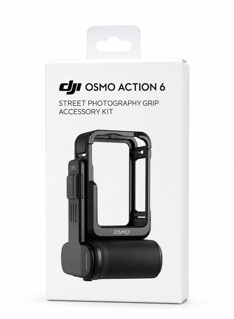 dji Osmo Action 6 Street Photography Grip Accessory Kit, Professional Handheld Cage & Grip for Stable Street Shooting, Black - Image 1