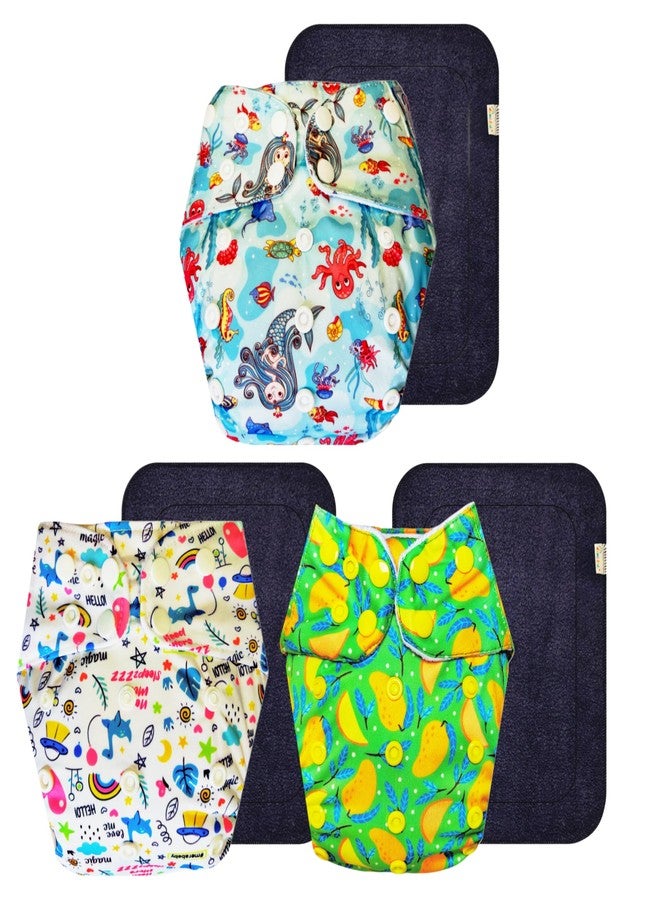 حفاضات قماشية فاخرة من دمبلدو مع حشوة سوداء (عبوة من 3 قطع) | ملائمة تمامًا | مانعة للتسرب | أزرار كبس قابلة للتعديل | مثالية لفصل الصيف الهندي | من 3 أشهر إلى 3 سنوات | للجنسين - Image 1