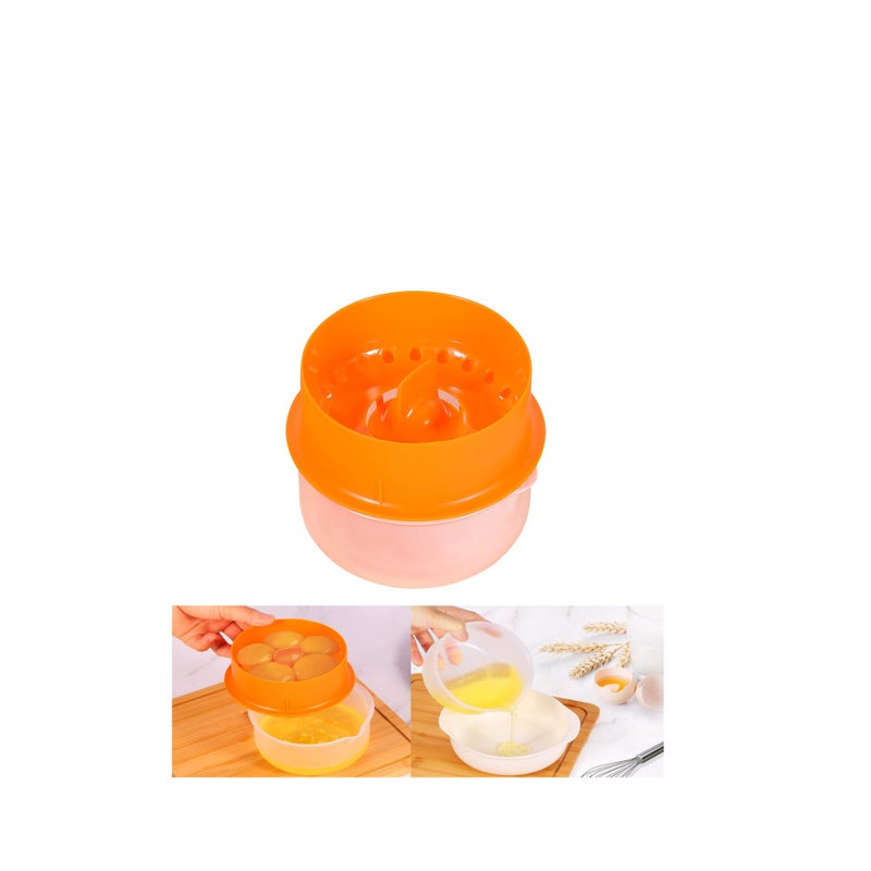 SOLARAE Egg White Separator Eggs Yolk Separators Multi-Eggs White Yolk Filter 5-6 Eggs Divider,Saves Time Chicken Baking Tools,Orange - Image 1