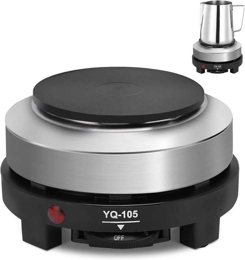 Yinhing 500 Watt Hot Plate, Portable 500W Electric Hot Plate, Electric Camping Stove Low Watt, Single Burner, for Milk Water Coffee Heating (US Plug） - Image 1