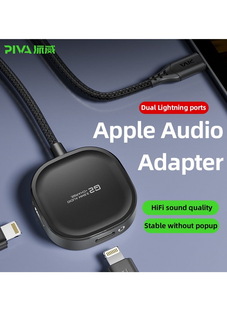 piva PIVA G2L PRO 2 in 1 Lightning iPhone Connector with Dual Charging and Headphone Type-C Ports to Work at the Same Time  - Image 2
