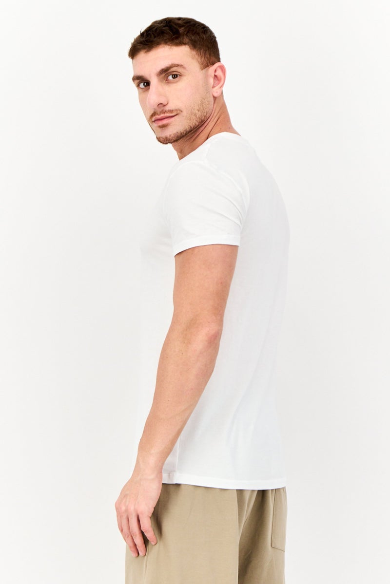 Tommy John Men 2 Pack V-Neck Short Sleeve Plain T-shirt, White - Image 3