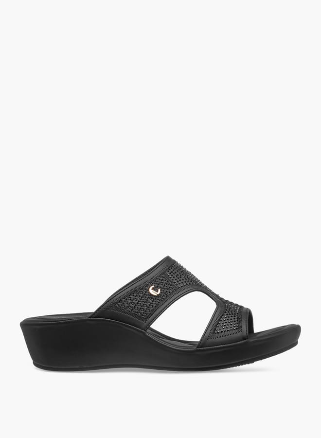 Le Confort Women's Embellished Slip-On Sandals with Wedge Heels  - Image 3