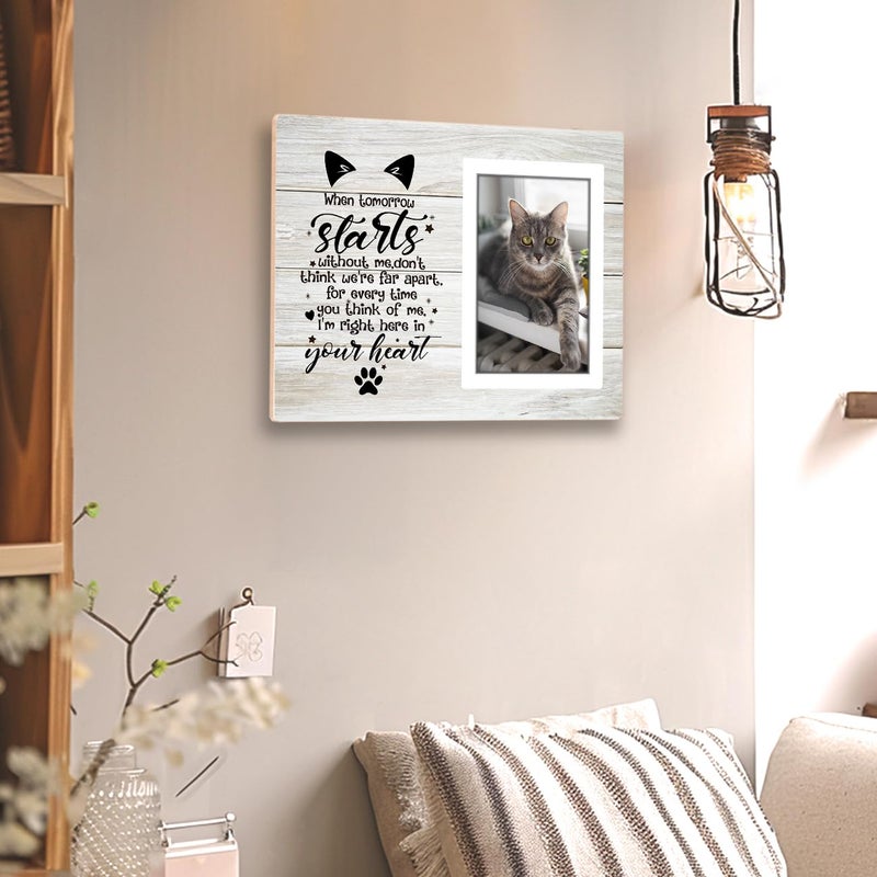 SZ-PengXin Cat Memorial Picture Frame, Pet Memory Picture Frame, Cat Frames For Pictures Memorial, Pet Cat Memorial Photo Frame 4x6, Cat Picture Frames For Cats That Passed, Passed Away Cat Memorial Gifts - Image 3