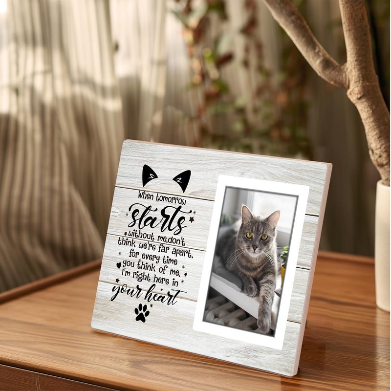 SZ-PengXin Cat Memorial Picture Frame, Pet Memory Picture Frame, Cat Frames For Pictures Memorial, Pet Cat Memorial Photo Frame 4x6, Cat Picture Frames For Cats That Passed, Passed Away Cat Memorial Gifts - Image 2