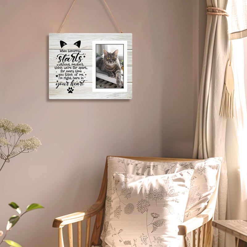SZ-PengXin Cat Memorial Picture Frame, Pet Memory Picture Frame, Cat Frames For Pictures Memorial, Pet Cat Memorial Photo Frame 4x6, Cat Picture Frames For Cats That Passed, Passed Away Cat Memorial Gifts - Image 4