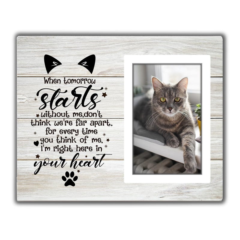 SZ-PengXin Cat Memorial Picture Frame, Pet Memory Picture Frame, Cat Frames For Pictures Memorial, Pet Cat Memorial Photo Frame 4x6, Cat Picture Frames For Cats That Passed, Passed Away Cat Memorial Gifts - Image 1