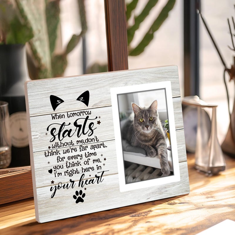SZ-PengXin Cat Memorial Picture Frame, Pet Memory Picture Frame, Cat Frames For Pictures Memorial, Pet Cat Memorial Photo Frame 4x6, Cat Picture Frames For Cats That Passed, Passed Away Cat Memorial Gifts - Image 5