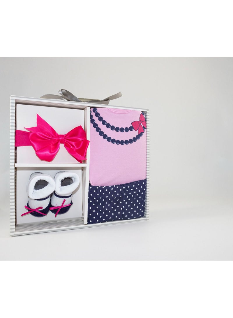 My Pumpkin Newborn Baby 4pcs Cute Gift set with Body suit and Pant for Girls 4 in 1 - Image 1