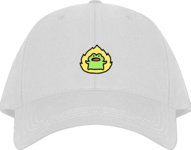Frog Plain unisex baseball cap White 18