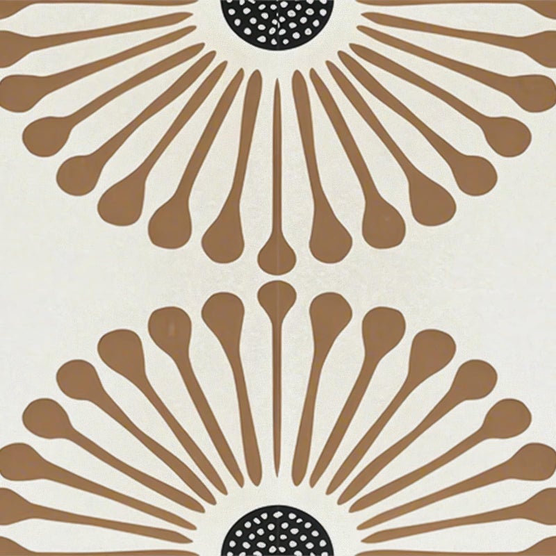 HOMETITUTE Brown Geometric Wallpaper Peel and Stick Retro Fan Pattern Contact Paper Removable Marble Vinyl Wall Paper Stick 118.1" x 17.7" Self Adhesive Wall Covering for Bedroom Cabinets Decor - Image 2