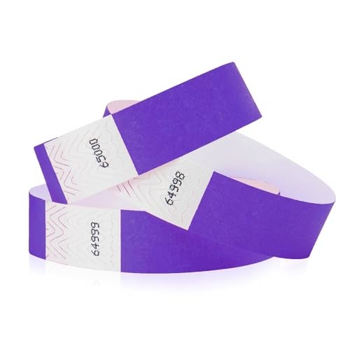 Wristco 200 WristCo Purple Tyvek Wristbands for Events - Comfortable Tear Resistant Paper Bracelets ID Wrist Bands for Concerts Festivals Admission Party Identification - Image 1