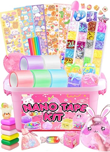 ZiZa Cute Nano Tape Bubble Kit Nano Tape Squishy Maker Making Kit Birthday Gifts for 4 5 6 7 8 9 10 Year Old Girls Girl Kids Toys for Girls 46 68 78 810 1012 - Image 1