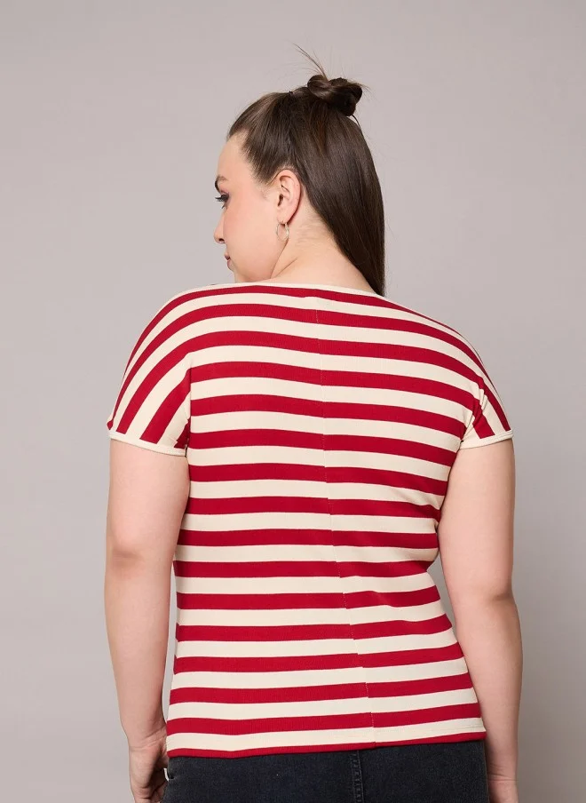 SASSAFRAS Striped Cotton Top for Women