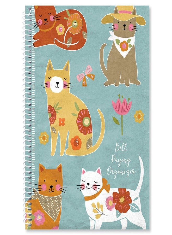 Current Cat Patch Bill Paying Organizer Book - Personal Account book, 9" by 12 inch, Spiral-Bound, 14 Pockets, 32 Label Stickers, Bill Tracking - Image 1
