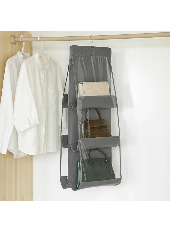 LDQ 1 PCS Space-Saving 6 Slot Handbag Storage Box-Foldable, Dustproof, Durable Oxford Fabric with Wardrobe Organizer P0ckets, Open Design for Easy Access - Image 3