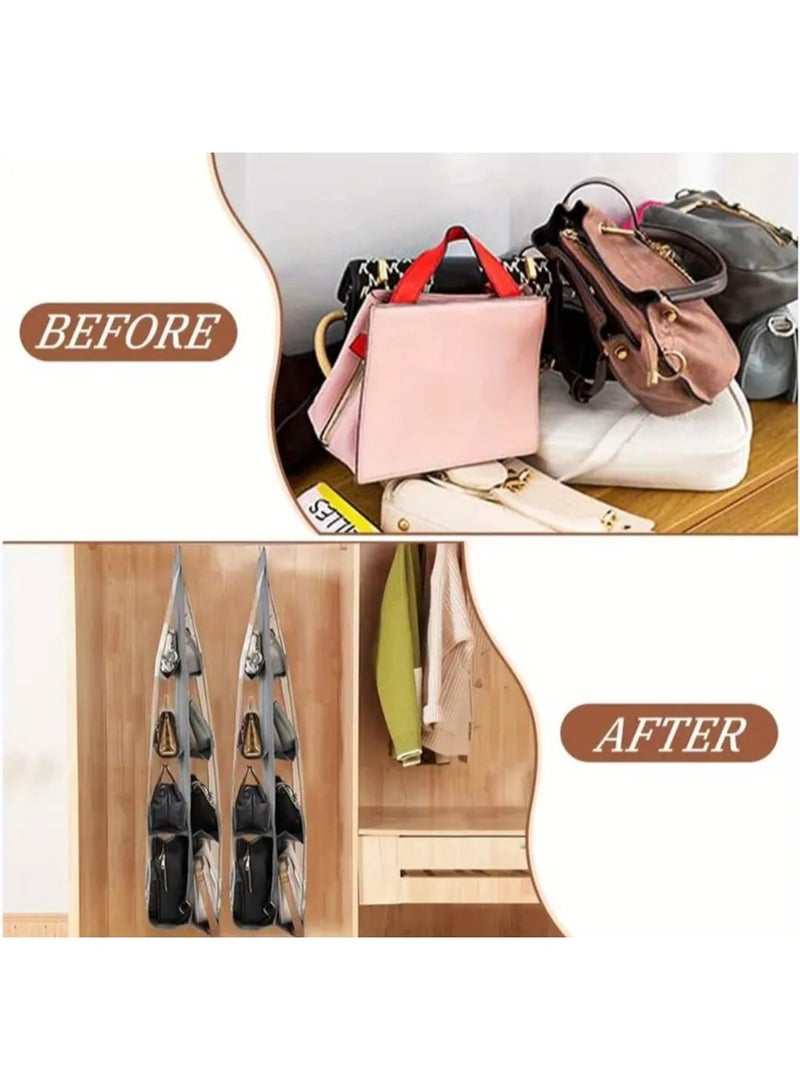 LDQ 1 PCS Space-Saving 6 Slot Handbag Storage Box-Foldable, Dustproof, Durable Oxford Fabric with Wardrobe Organizer P0ckets, Open Design for Easy Access - Image 2