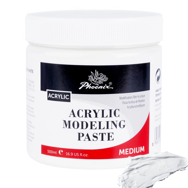 PHOENIX Modeling Paste for Textured Art 169 Fl Oz 500ml Professional Acrylic Medium Texture Paste for Acrylic Paints Paint Supplies for Canvas Painting - Image 3